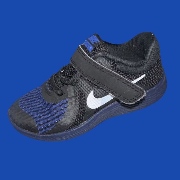 2018 Nike Revolution 4 Black/ Blue " Toddler/Infant Sneakers Size 9 C - Picture 1 of 6